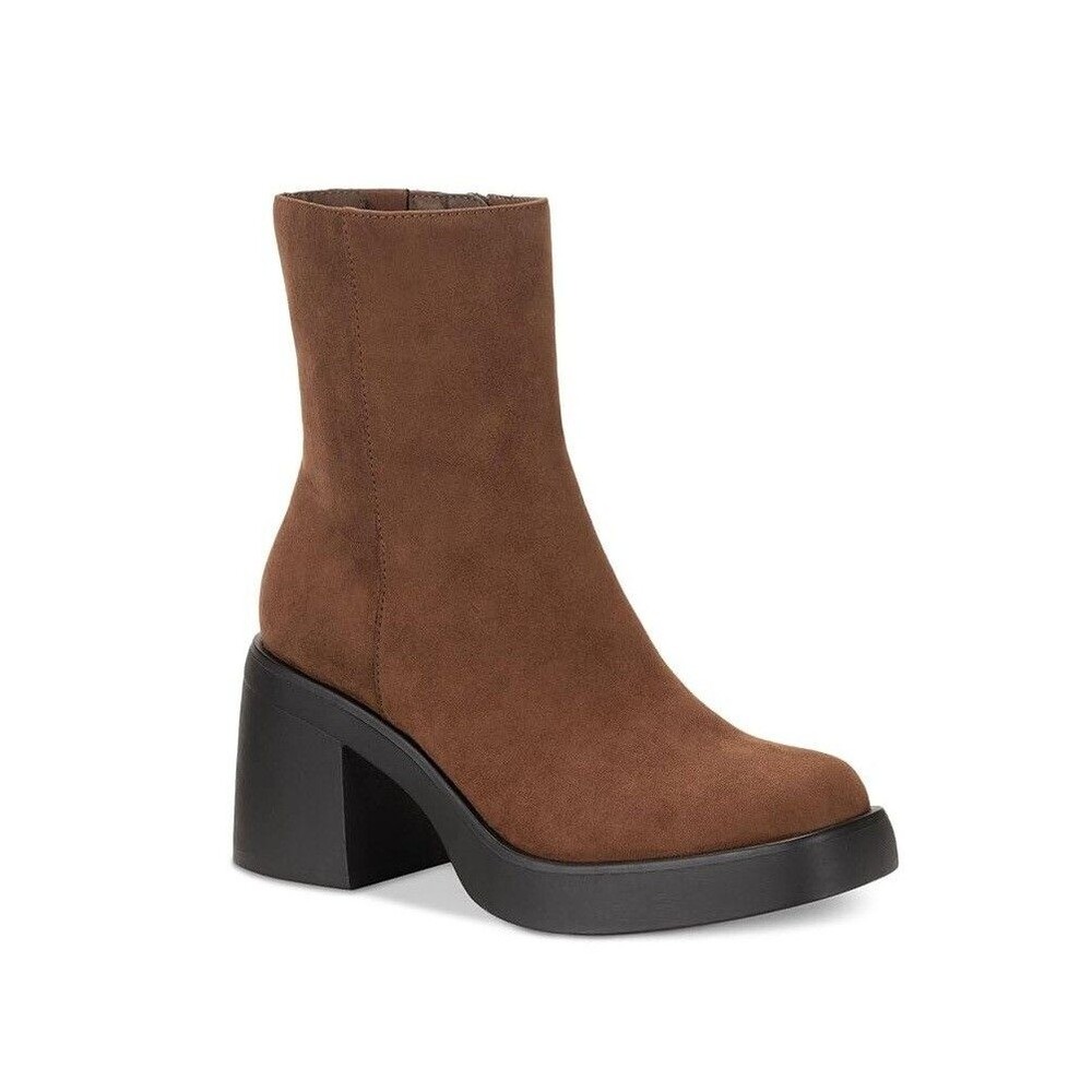 Sun Stone Womens 10 M Russet Brown Tianna Platform Block Heel Ankle Boots NIBNU3